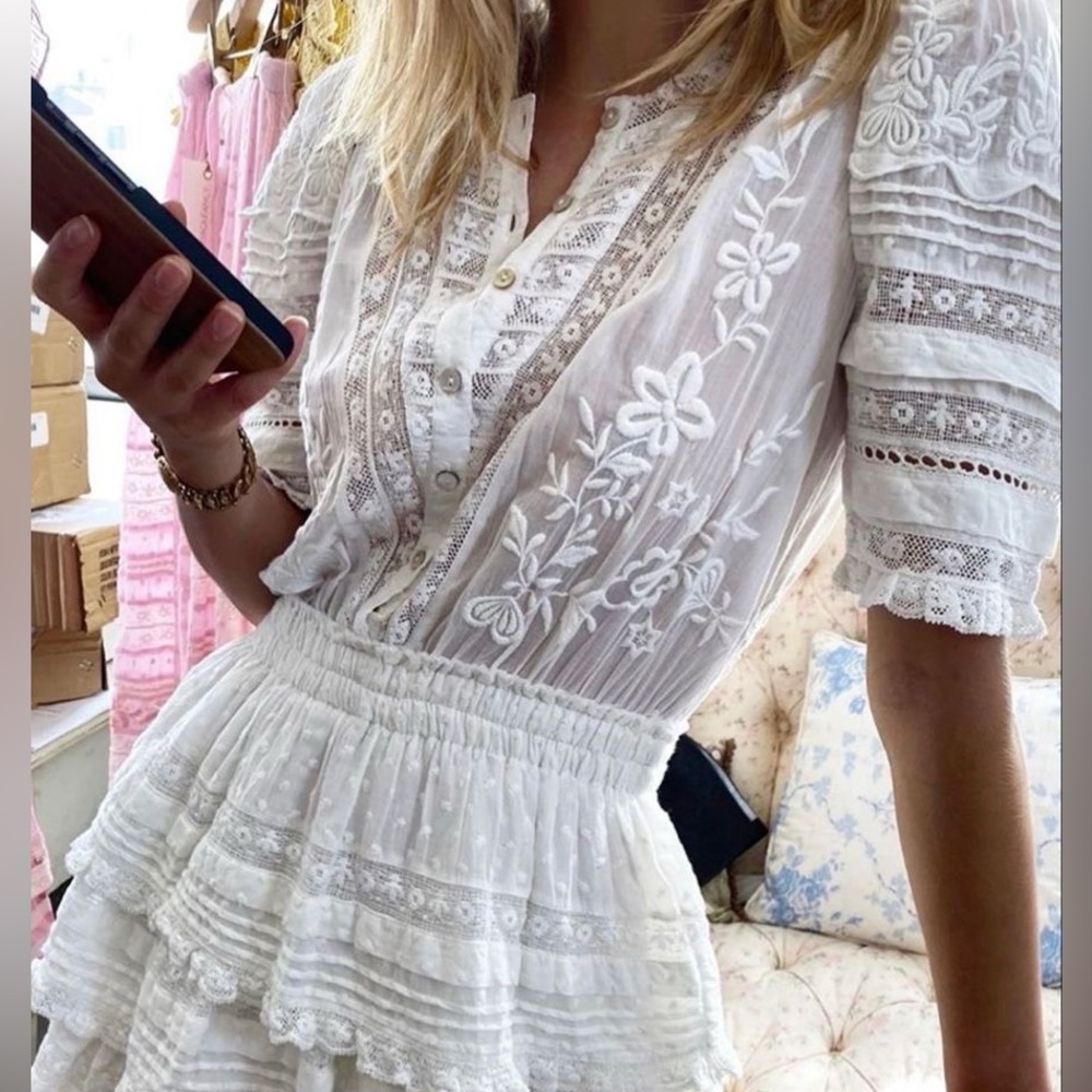 Loveshackfancy white mini dress